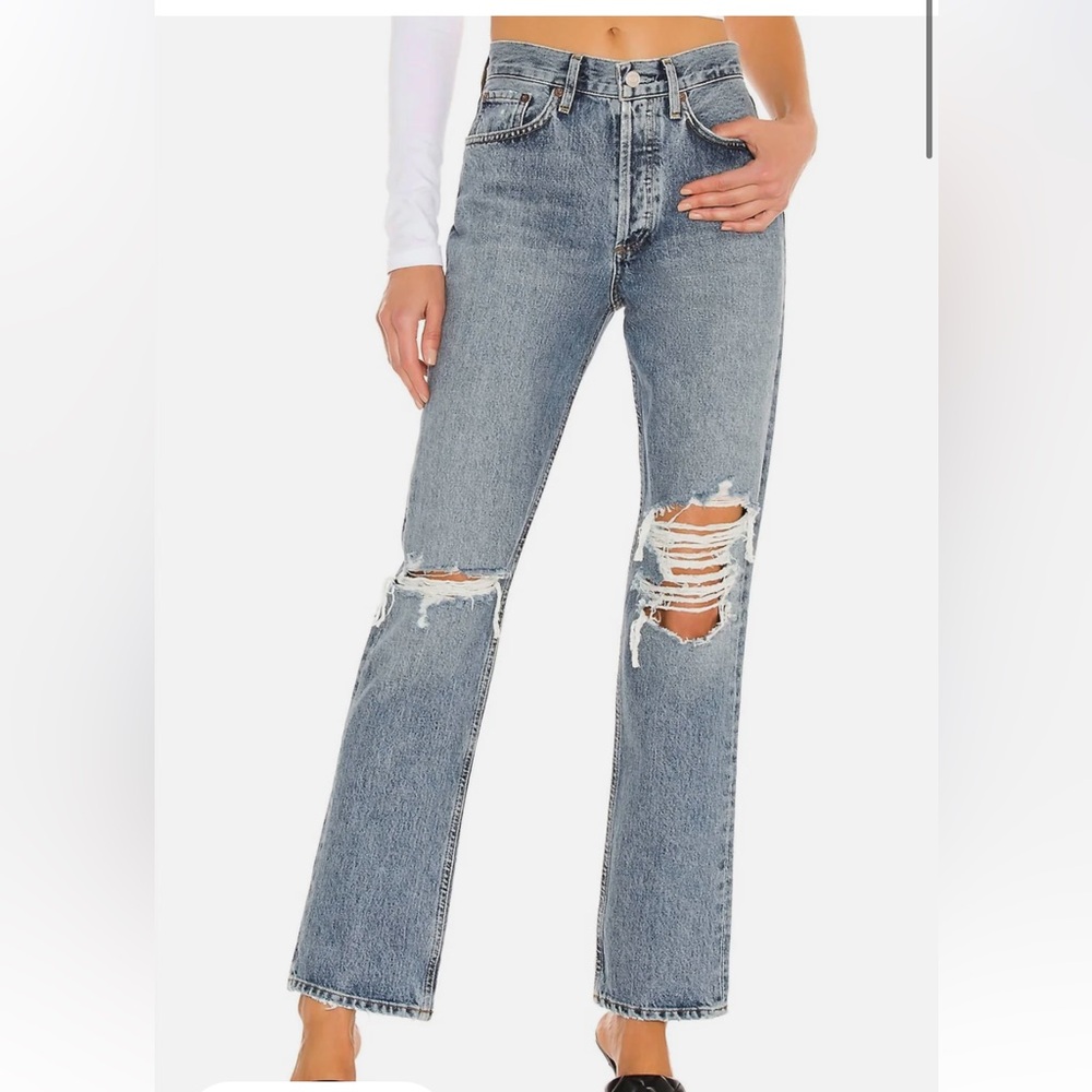 NWT AGOLDE lana mid rise straight jeans backdrop size 24 new with tags